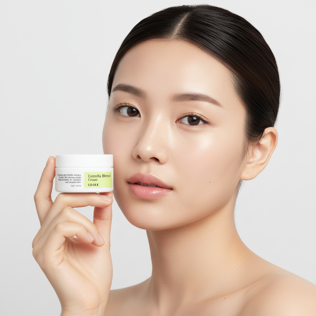 Cosrx Centella Blemish Cream pot avec modèle