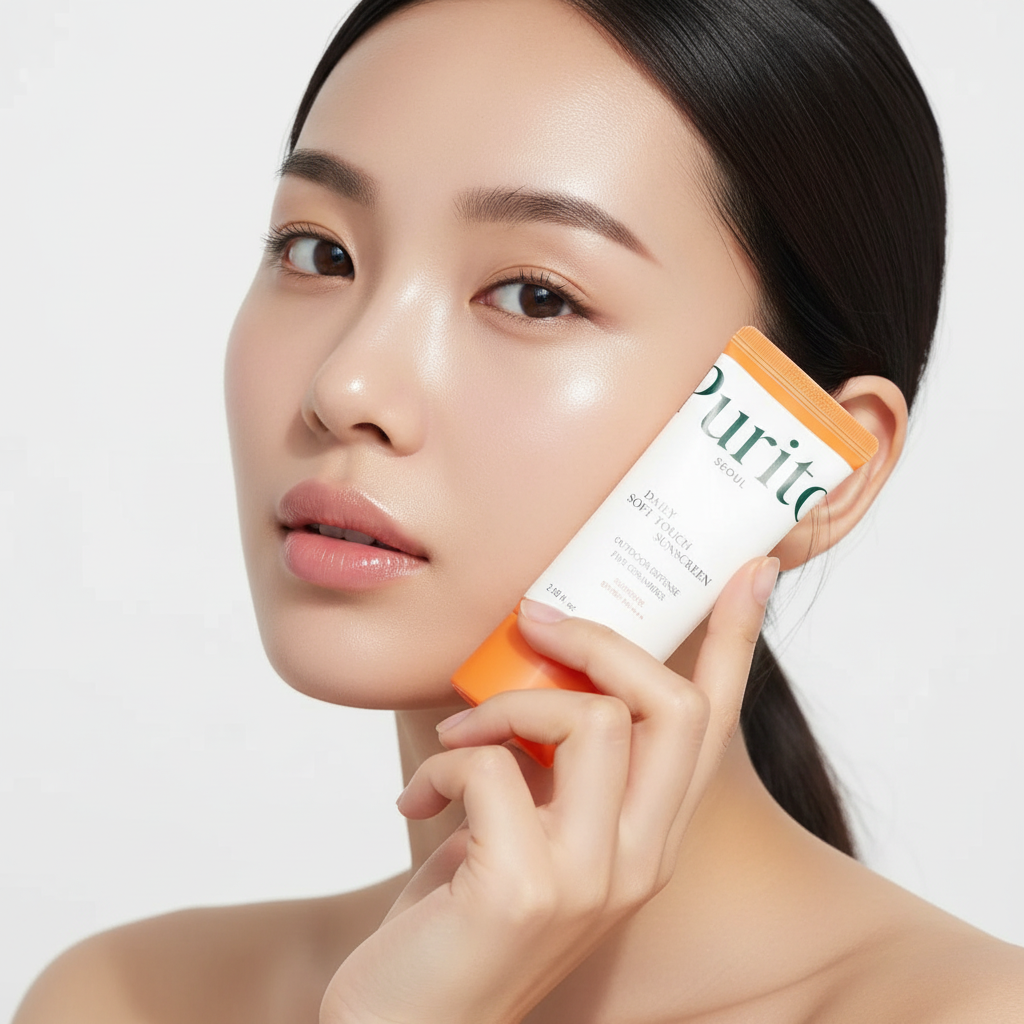 Purito Seoul Daily Soft Touch Sunscreen avec modèle