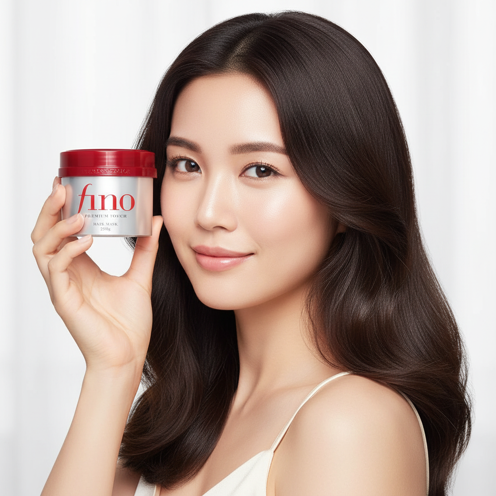 Shiseido Fino Premium Touch Hair Mask avec modèle