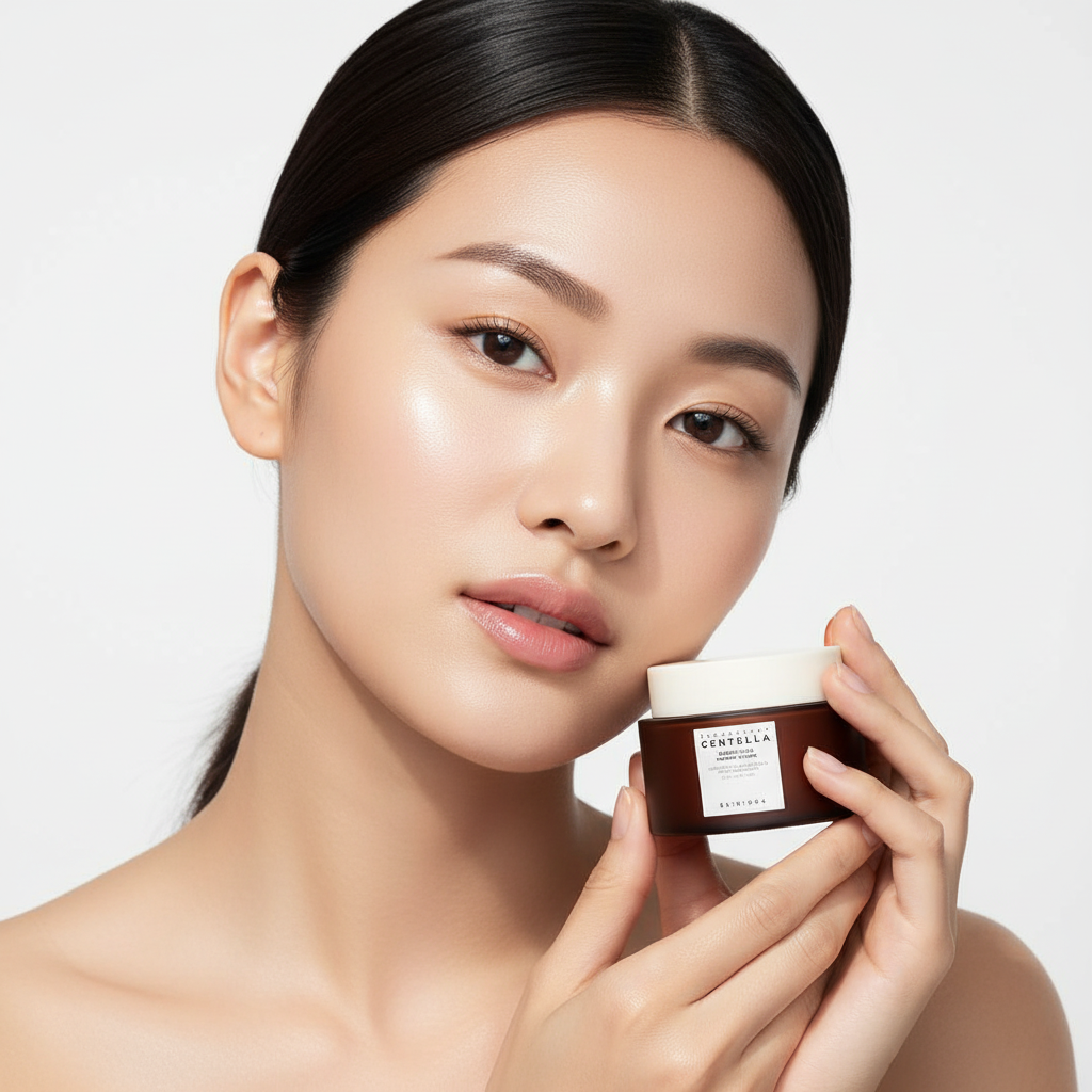 Skin1004 Madagascar Centella Probio-Cica Enrich Cream avec modèle