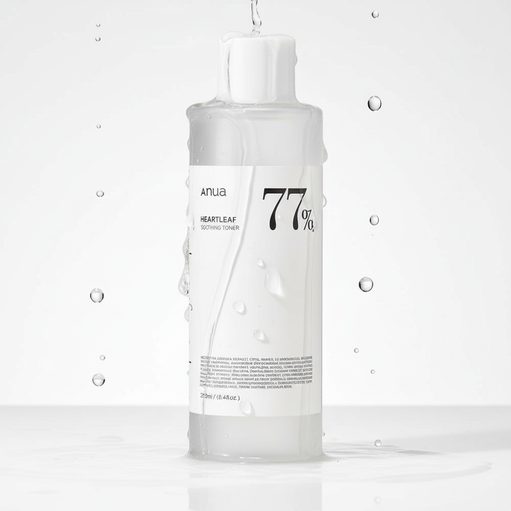 Anua Heartleaf Soothing Toner texture avec gouttes