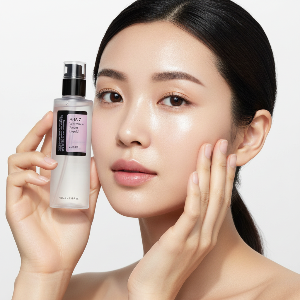 Cosrx AHA 7 Whitehead Power Liquid avec modèle