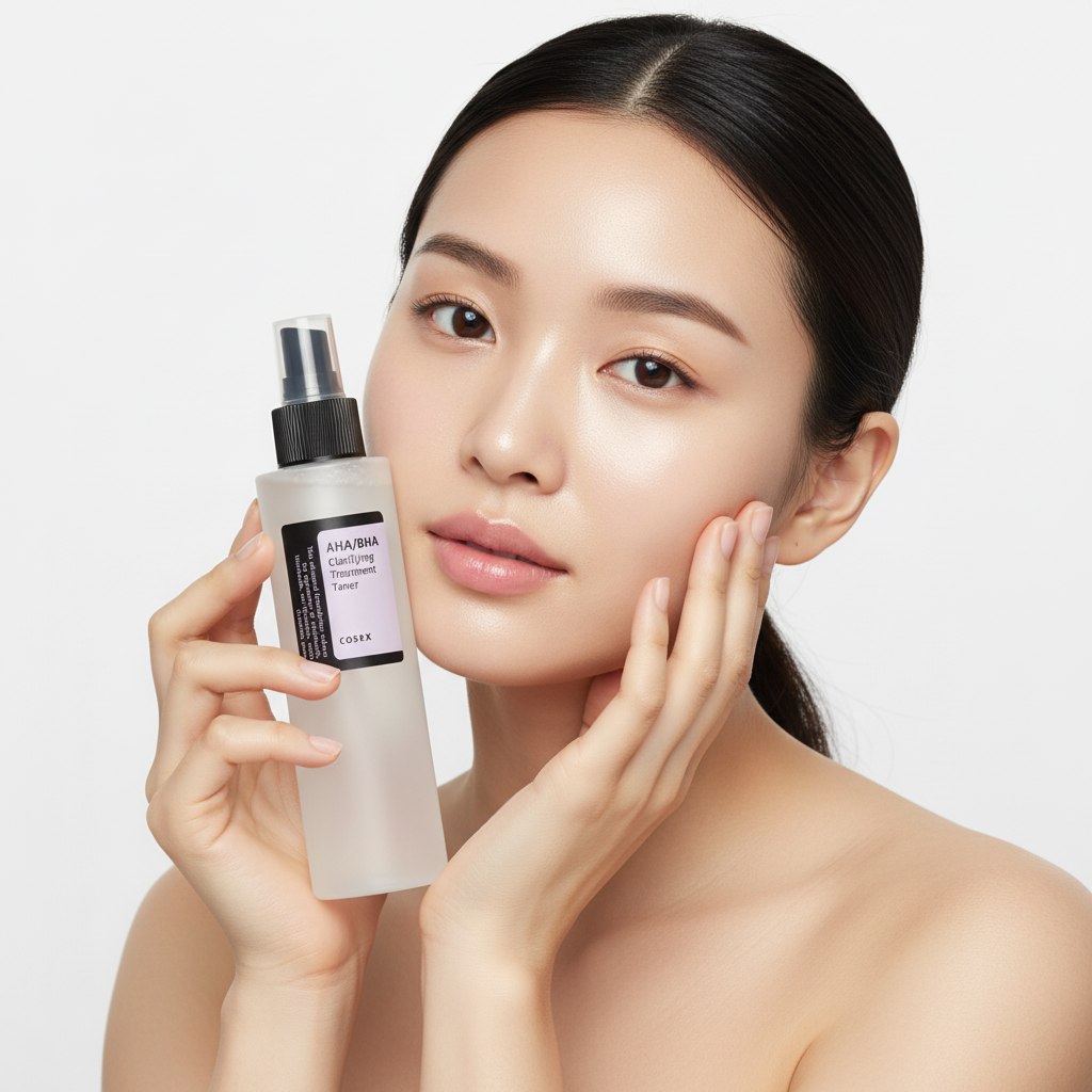 Cosrx AHA/BHA Clarifying Treatment Toner avec modèle