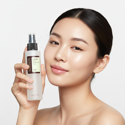 Cosrx Centella Water Alcohol Free Toner avec modèle