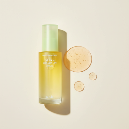 Goodal Green Tangerine Vita C Dark Spot Care Serum produit et texture