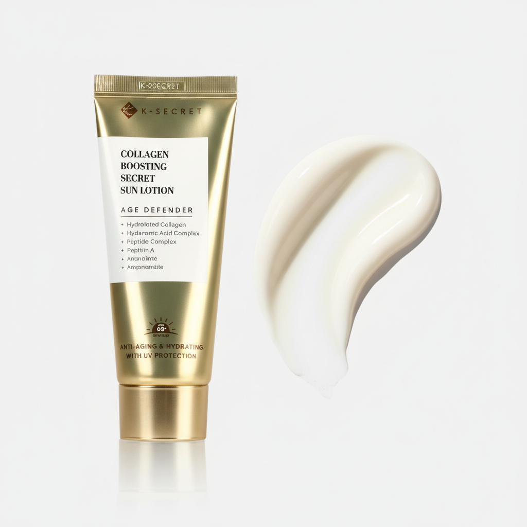 Ksecret Collagen Boosting Secret Sun Lotion produit et texture