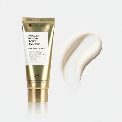 Ksecret Collagen Boosting Secret Sun Lotion produit et texture