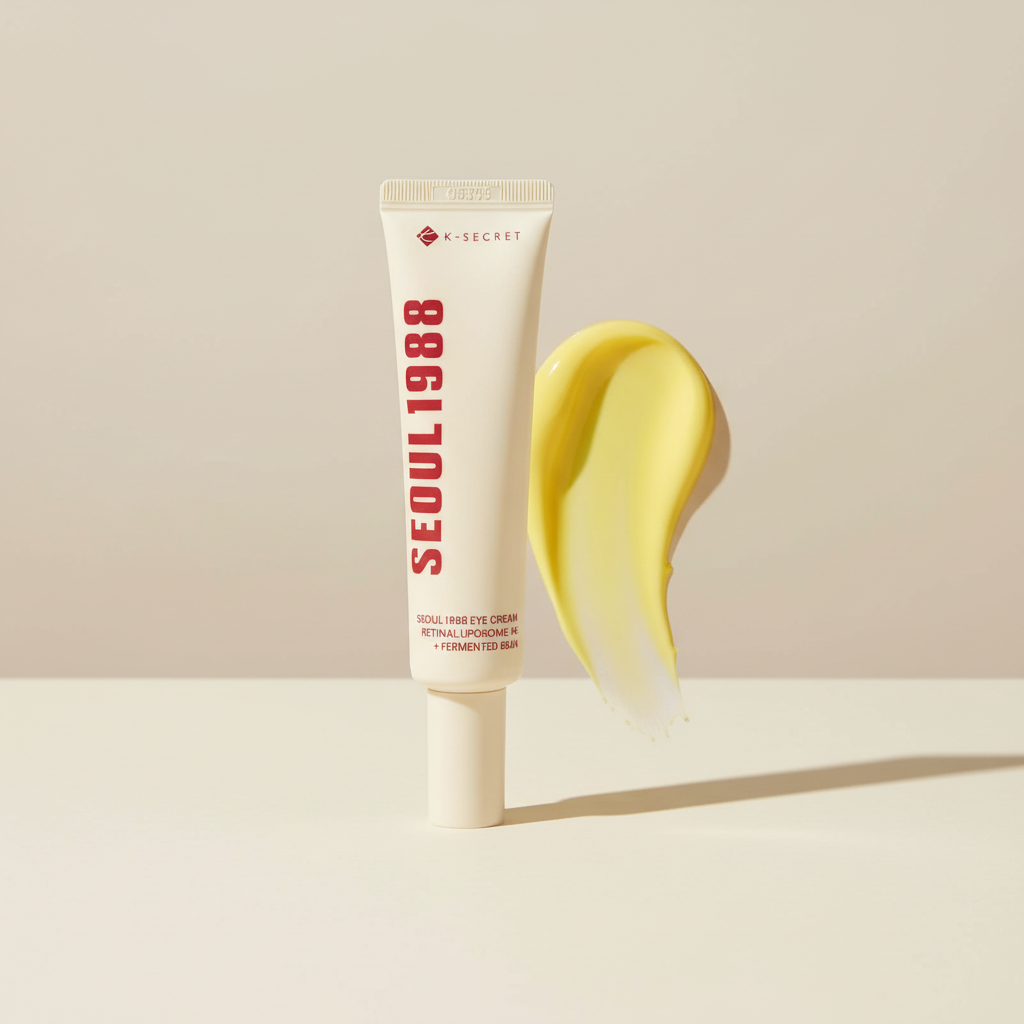 Ksecret Seoul 1988 Eye Cream produit et texture jaune vif