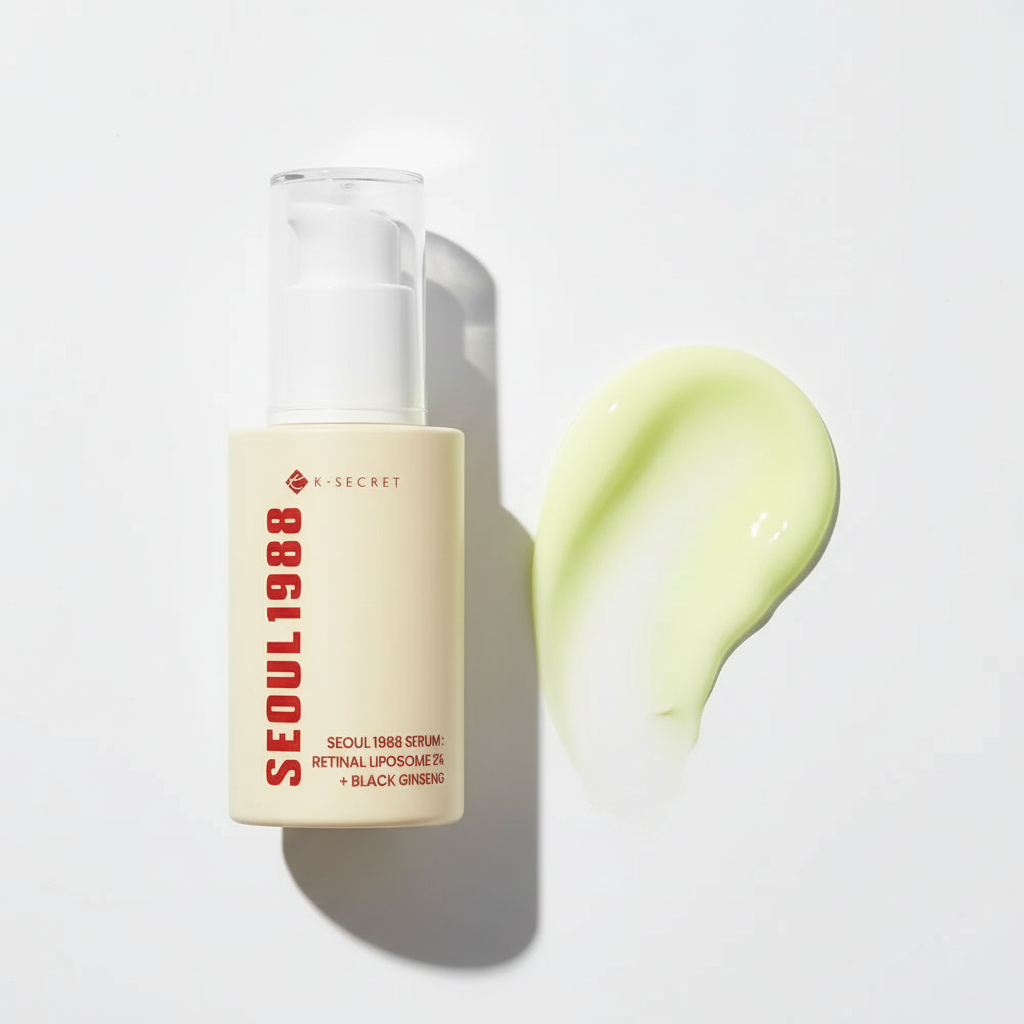 Ksecret Seoul 1988 Sérum Retinal produit et texture jaune fluo clair