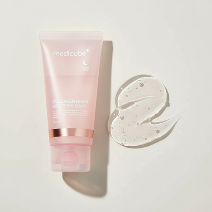 Medicube Collagen Night Wrapping Mask produit et texture gel