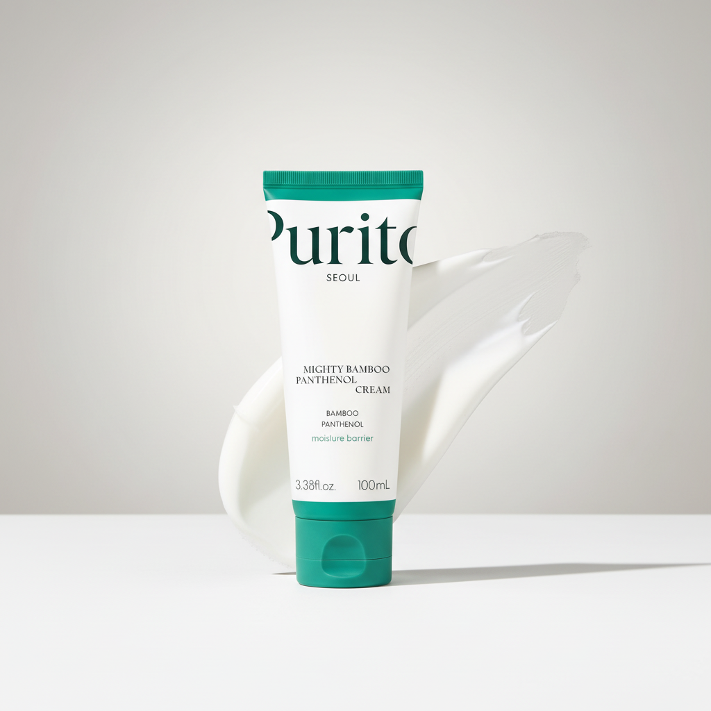 Purito Seoul Mighty Bamboo Panthenol Cream produit et texture