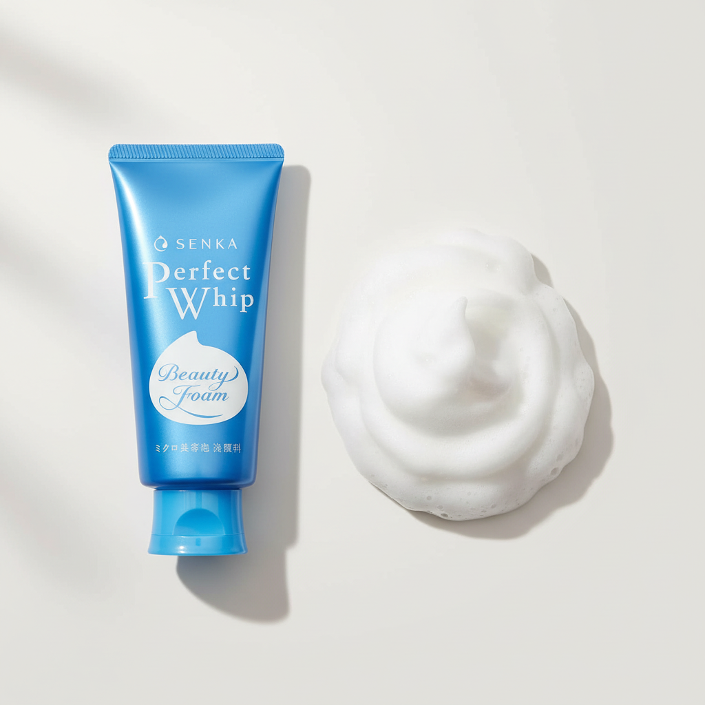 Shiseido Senka Perfect Whip Beauty Face Foam produit et texture
