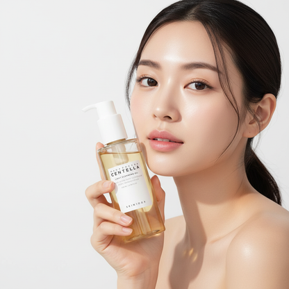 Skin1004 Madagascar Centella Light Cleansing Oil avec modèle