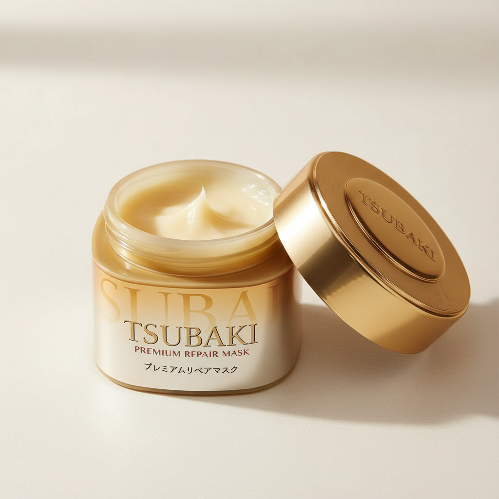Tsubaki Masque capillaire réparateur Premium pot ouvert